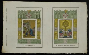 Jean-Baptiste Castiaux ; Simon-François Blocquel imagerie ancienne LE MARIAGE.  LE TRES-SAINT SACREMENT DE L'AUTEL. Lille 1809-1837 1965.75.455 Photo