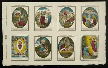 Bodin F. ; Jean-Baptiste Castiaux ; Simon-François Blocquel imagerie ancienne Scènes de la montée au calvaire, mort du Christ et sa mise au tombeau Lille 1809-1837 1965.75.465 Photo