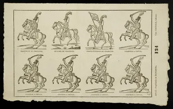 Jean-Baptiste Castiaux ; Simon-François Blocquel imagerie ancienne Planche de militaires Lille 1809-1837 1965.75.468  Photo