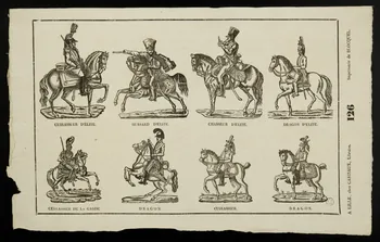 Jean-Baptiste Castiaux ; Simon-François Blocquel imagerie ancienne Planche de militaires Lille 1809-1837 1965.75.469  Photo