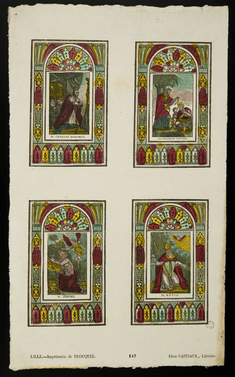 Jean-Baptiste Castiaux ; Simon-François Blocquel imagerie ancienne Planche de saintetés Lille 1809-1837 1965.75.473 Photo