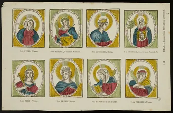 Jean-Baptiste Castiaux ; Simon-François Blocquel suite de figures (2x4) Planche de saintetés Lille 1837-1863 1965.75.474 Photo