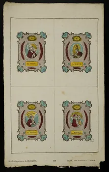 Jean-Baptiste Castiaux imagerie ancienne Planche de saintetés Lille 1809-1837 1965.75.483 Photo