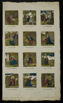 Jean-Baptiste Castiaux ; Simon-François Blocquel imagerie ancienne Planche de saintetés Lille 1809-1837 1965.75.485 Photo