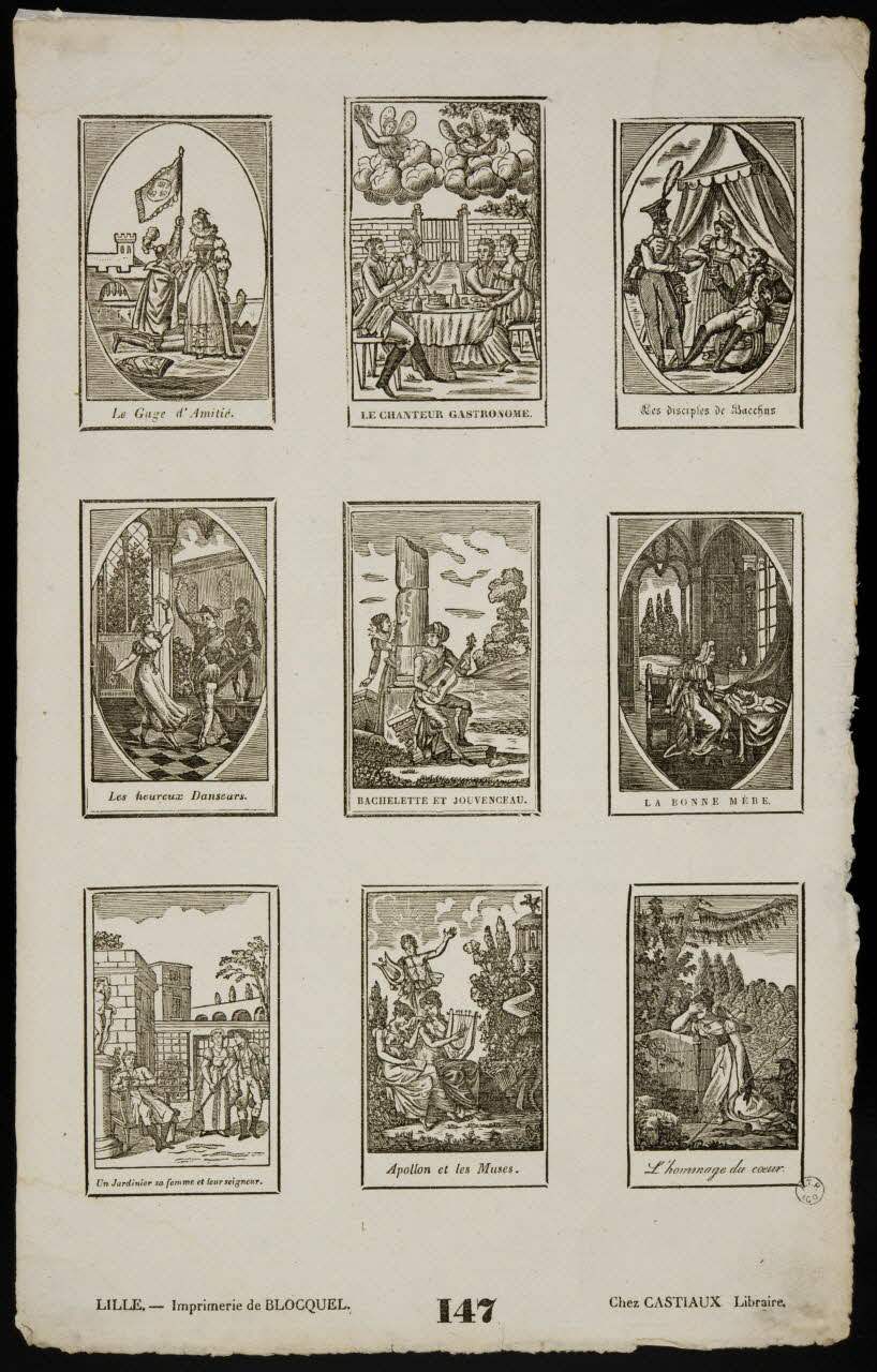 Henri Désiré Porret ; Jean-Baptiste Castiaux ; Simon-François Blocquel imagerie ancienne Scènes diverses Lille 1820-1837 1965.75.492 Photo