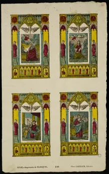 Jean-Baptiste Castiaux ; Simon-François Blocquel imagerie ancienne PLANCHE DE SAINTETES Lille 1809-1837 1965.75.494 Photo