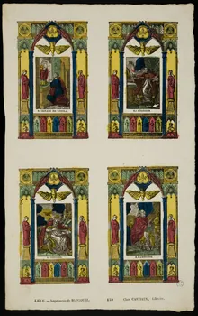 Antoine Thiébault ; Jean-Baptiste Castiaux ; Simon-François Blocquel imagerie ancienne Planche de saintetés Lille 1829-1837 1965.75.496 Photo