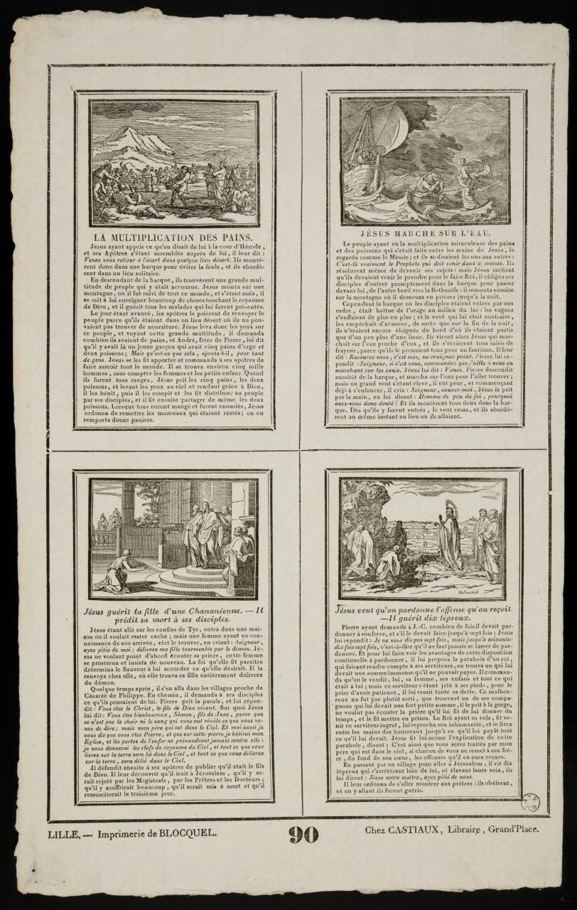 Durouchail Pierre ; Jean-Baptiste Castiaux ; Simon-François Blocquel imagerie ancienne Scènes bibliques Lille 1809-1837 1965.75.499 Photo
