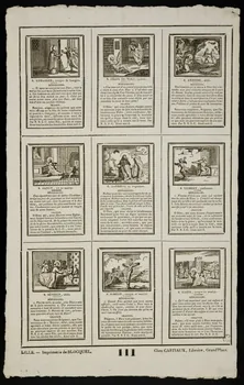 Jean-Baptiste Castiaux ; Simon-François Blocquel imagerie ancienne Planche de saintetés Lille 1809-1837 1965.75.502 Photo