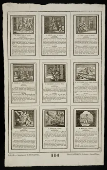 Jean-Baptiste Castiaux ; Simon-François Blocquel imagerie ancienne Planche de saintetés Lille 1809-1837 1965.75.506 Photo