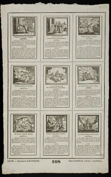Jean-Baptiste Castiaux ; Simon-François Blocquel imagerie ancienne Planche de saintetés Lille 1809-1837 1965.75.507 Photo