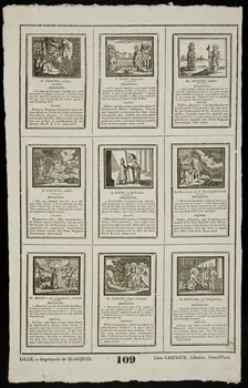 Jean-Baptiste Castiaux ; Simon-François Blocquel imagerie ancienne Planche de saintetés Lille 1809-1837 1965.75.508 Photo