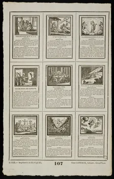 Jean-Baptiste Castiaux ; Simon-François Blocquel imagerie ancienne Planche de saintetés Lille 1809-1837 1965.75.510 Photo