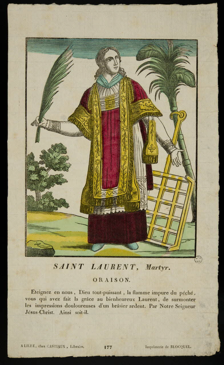 Jean-Baptiste Castiaux ; Simon-François Blocquel imagerie ancienne SAINT LAURENT, Martyr. Lille 1809-1837 1965.75.513 Photo