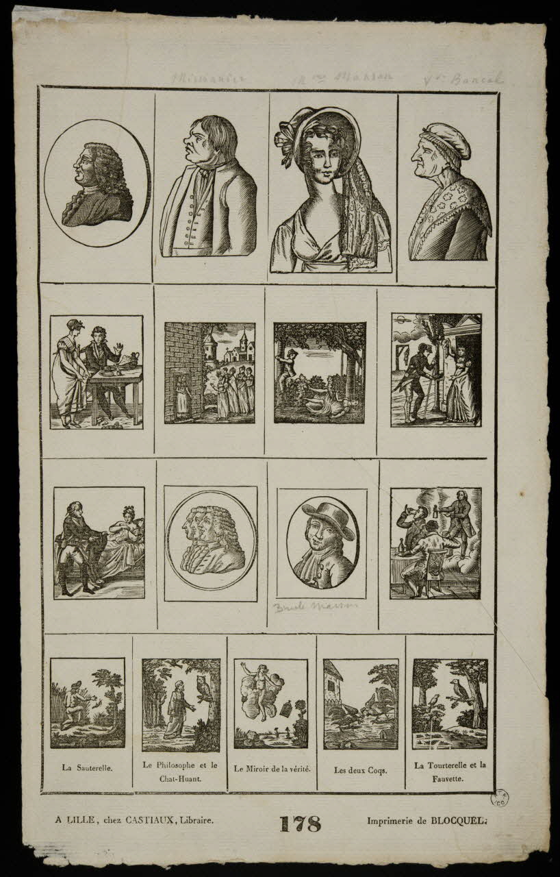 Jean-Baptiste Castiaux ; Simon-François Blocquel imagerie ancienne Série de scènes et portraits Lille 1809-1837 1965.75.514 Photo