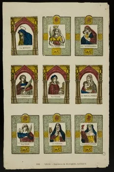 Jean-Baptiste Castiaux ; Simon-François Blocquel suite de figures (3x3) Planche de saintetés Lille 1837-1863 1965.75.519 Photo