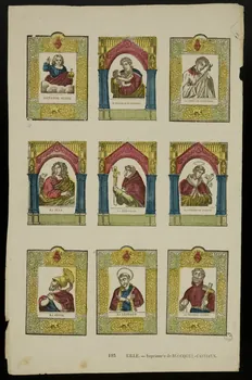 Jean-Baptiste Castiaux ; Simon-François Blocquel imagerie ancienne Planche de saintetés Lille 1809-1837 1965.75.520 Photo
