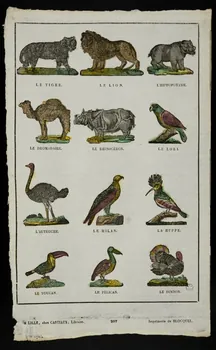 Jean-Baptiste Castiaux ; Simon-François Blocquel imagerie ancienne Planche d'animaux Lille 1809-1837 1965.75.522  Photo