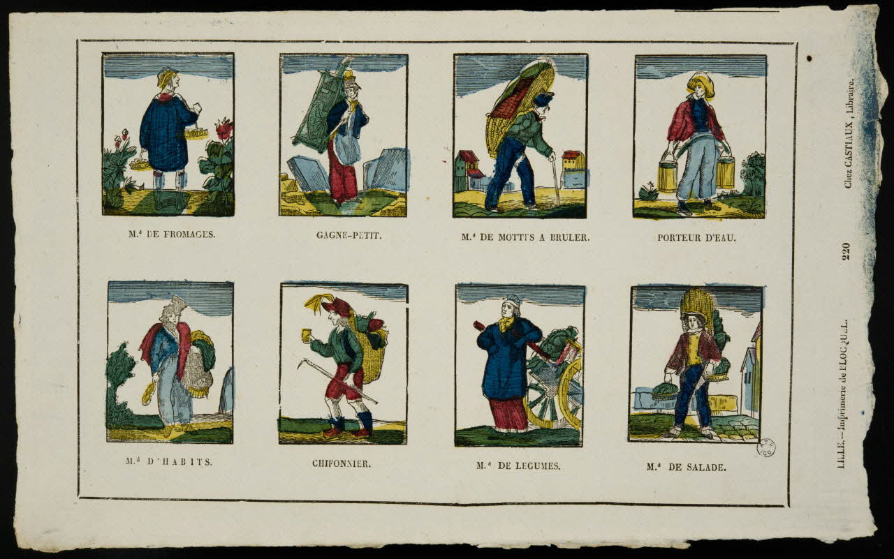 imagerie ancienne Planche de petits métiers 1965.75.524 Photo