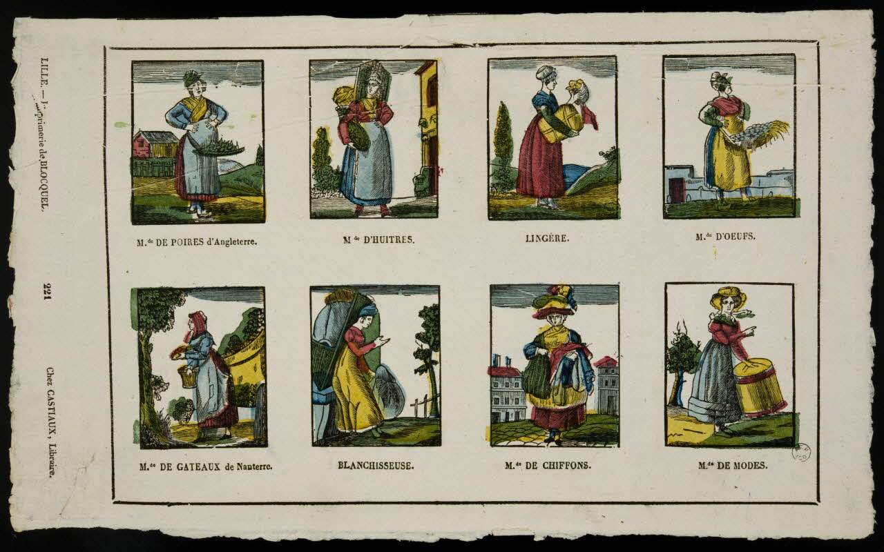 imagerie ancienne Planche de petits métiers 1965.75.525 Photo