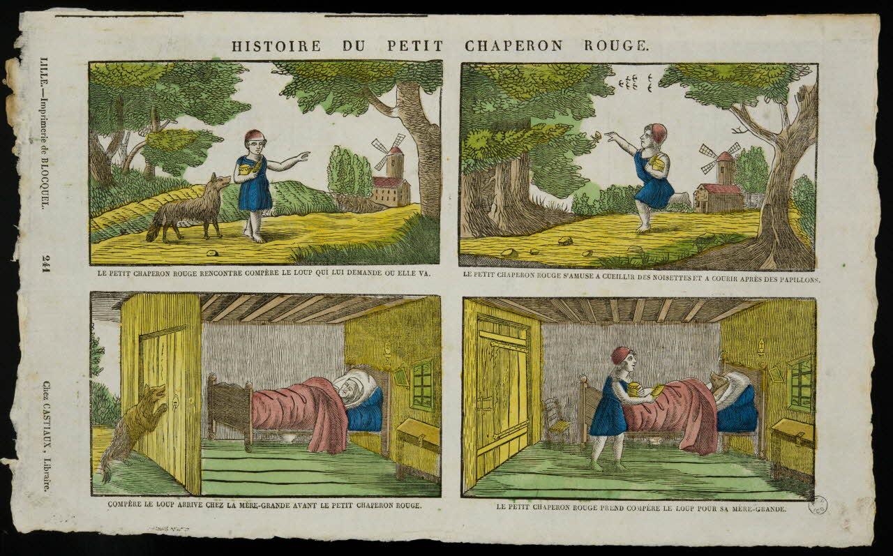 Jean-Baptiste Castiaux ; Simon-François Blocquel imagerie ancienne HISTOIRE DU PETIT CHAPERON ROUGE. Lille 1809-1837 1965.75.532 Photo
