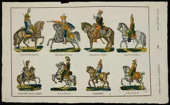 Jean-Baptiste Castiaux ; Simon-François Blocquel imagerie ancienne Planche de militaires Lille 1809-1837 1965.75.552  Photo