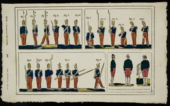 Henri Désiré Porret ; Jean-Baptiste Castiaux ; Simon-François Blocquel imagerie ancienne Planche de militaires Lille 1820-1837 1965.75.553 Photo