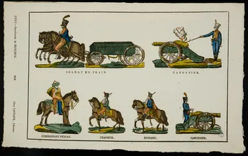 Jean-Baptiste Castiaux ; Simon-François Blocquel imagerie ancienne Planche de militaires Lille 1809-1837 1965.75.554 Photo