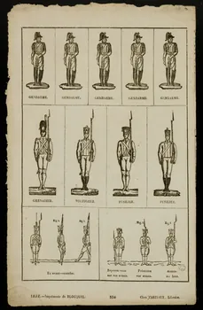 Jean-Baptiste Castiaux ; Simon-François Blocquel imagerie ancienne Planche de militaires Lille 1809-1837 1965.75.561 Photo