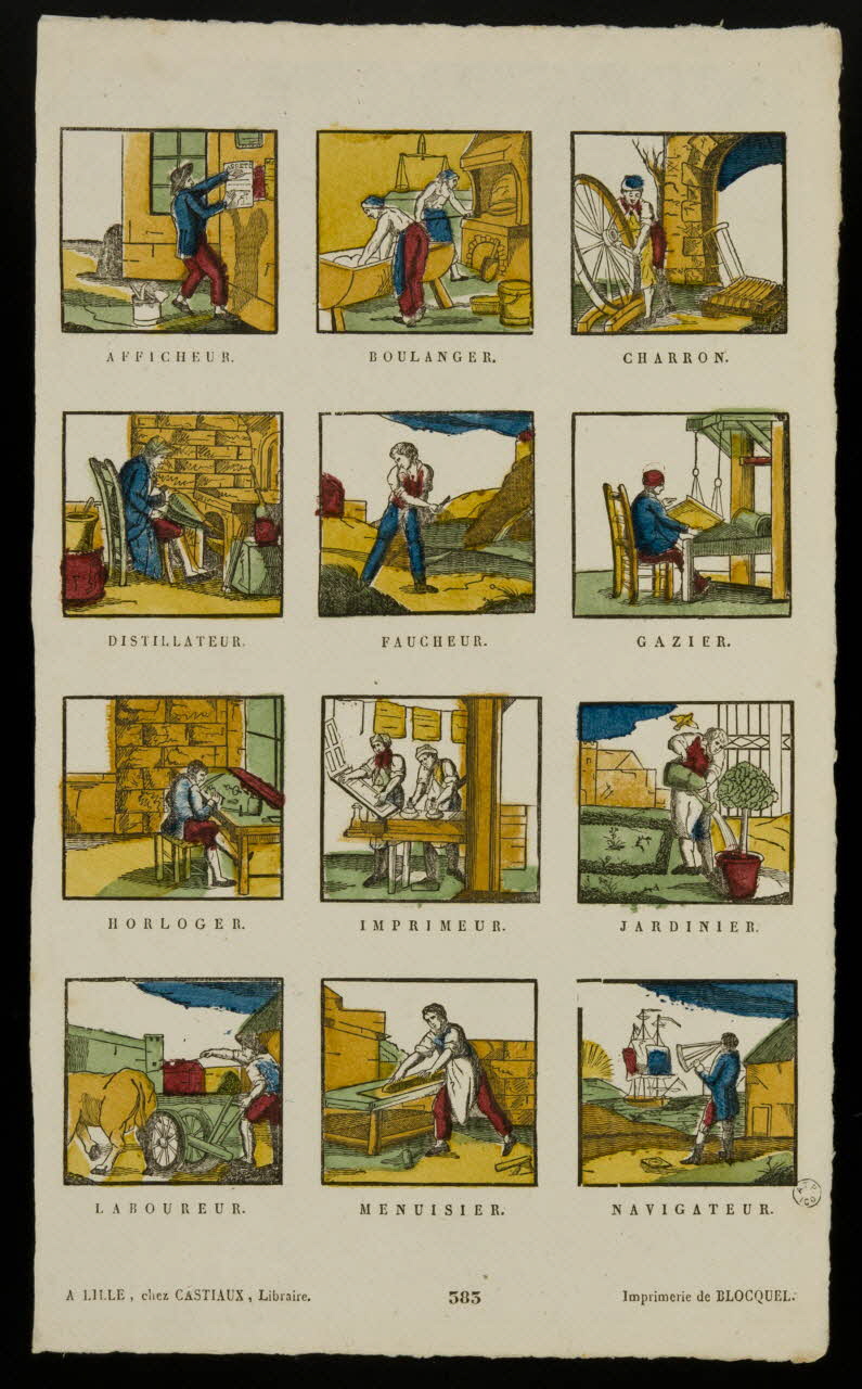 imagerie ancienne Planche de petits métiers 1965.75.563 Photo