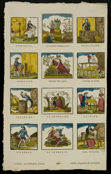 imagerie ancienne Planche de petits métiers et d'allégories 1965.75.564 Photo