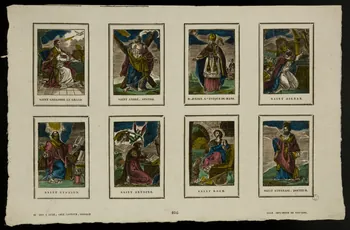 Jean-Baptiste Castiaux ; Simon-François Blocquel imagerie ancienne Planche de saintetés Lille 1809-1837 1965.75.570 Photo