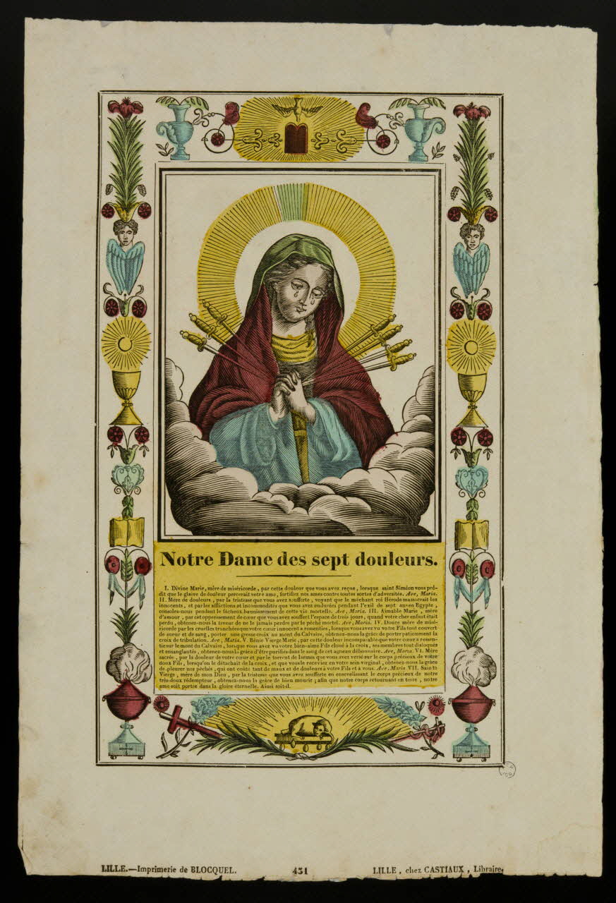 Jean-Baptiste Castiaux ; Simon-François Blocquel imagerie ancienne Notre Dame des sept douleurs. Lille 1809-1837 1965.75.578 Photo