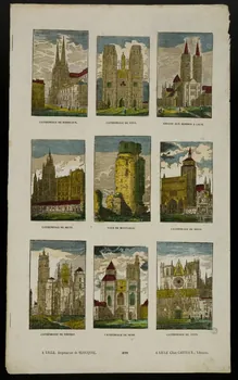 suite de scènes (3x3) Vues d'architectures civile et religieuse 1965.75.593 Photo
