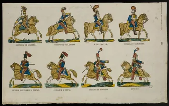 Jean-Baptiste Castiaux ; Simon-François Blocquel imagerie ancienne Planche de militaires Lille 1809-1837 1965.75.597  Photo