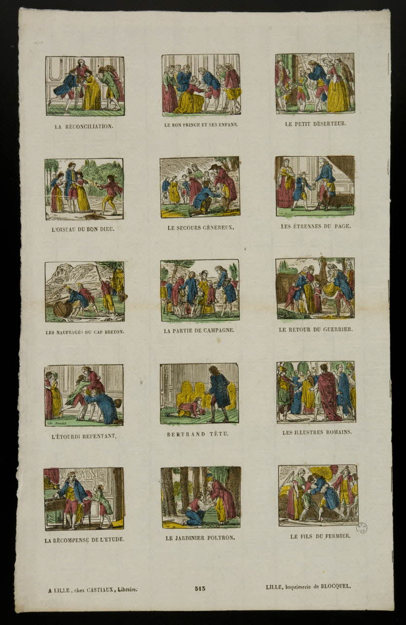 Durouchail Pierre ; Jean-Baptiste Castiaux ; Simon-François Blocquel suite de scènes (5x3) Scènes diverses France 1809-1837 1965.75.598 Photo