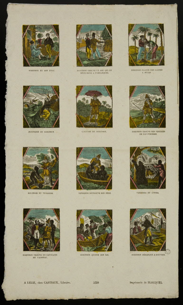 imagerie ancienne Scènes de la vie de Robinson Crusoé 1965.75.599 Photo