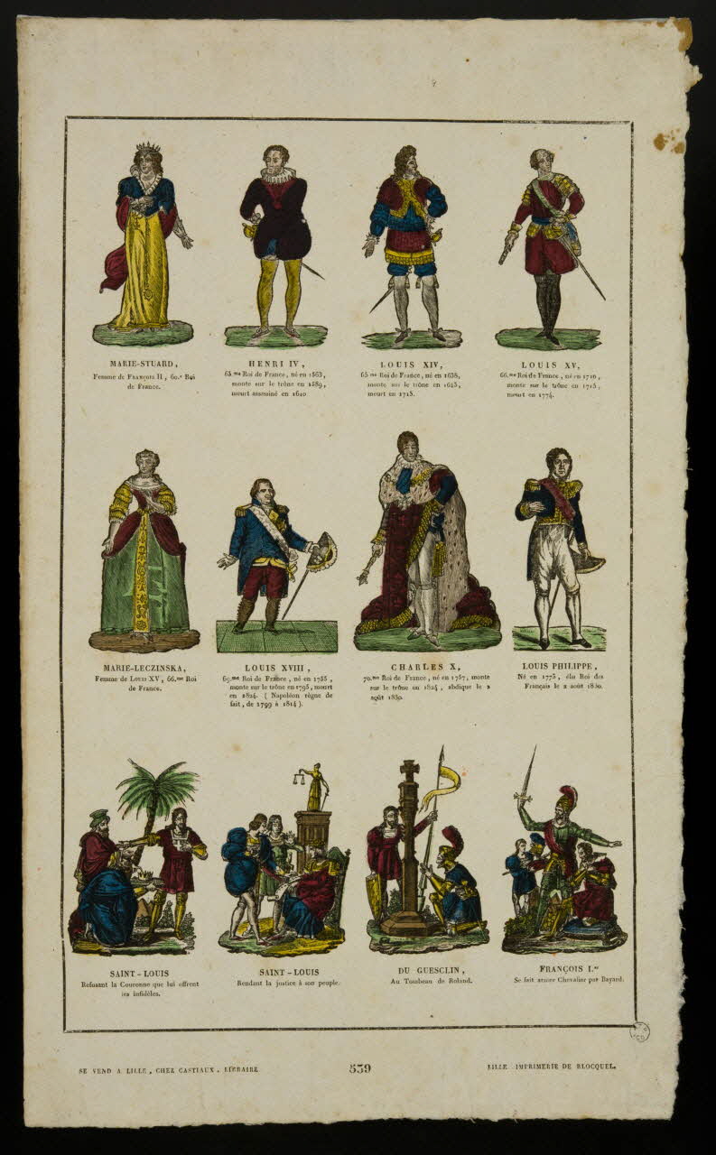 Jean-Baptiste Castiaux ; Simon-François Blocquel imagerie ancienne Personnages royaux de l'époque moderne Lille 1809-1837 1965.75.612 Photo