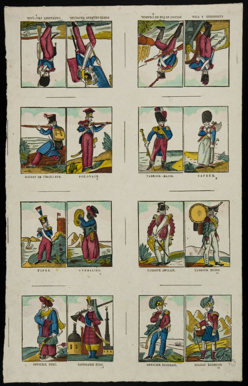 Jean-Baptiste Castiaux ; Simon-François Blocquel imagerie ancienne Planche de militaires Lille 1809-1837 1965.75.644 Photo