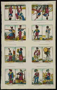 Jean-Baptiste Castiaux ; Simon-François Blocquel imagerie ancienne Planche de militaires Lille 1809-1837 1965.75.644 Photo
