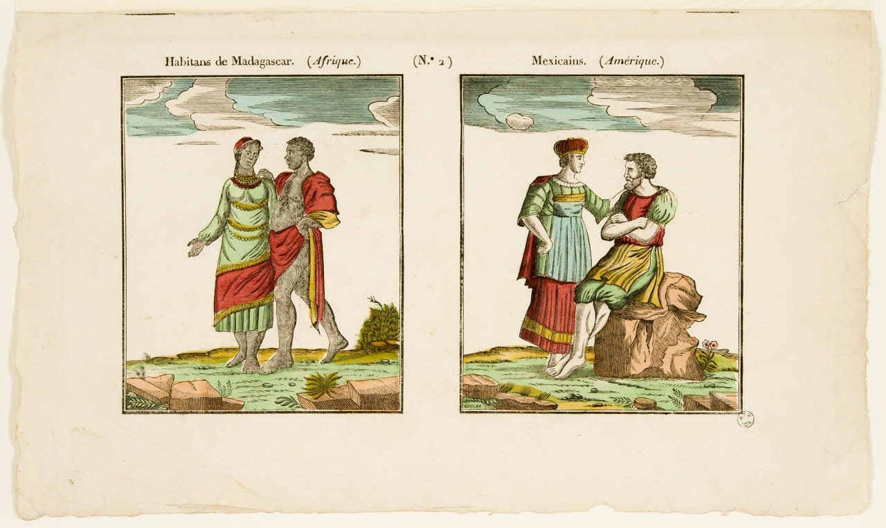 estampe Habitants de Madagascar. (Afrique) Mexicains (Amérique) 1965.75.649 Photo