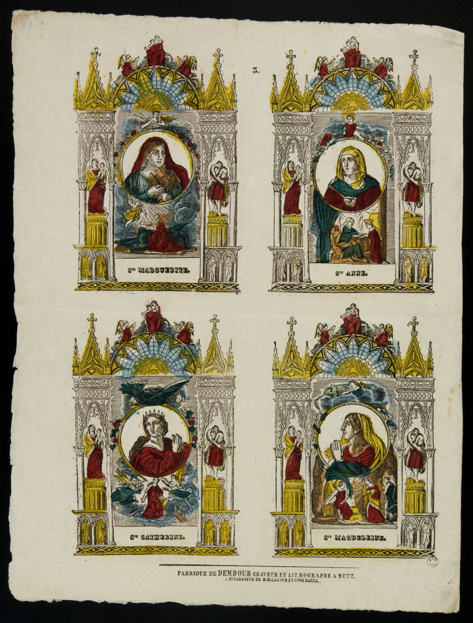 Adrien N. Dembour imagerie ancienne Planche de saints Metz 1835-1840 1965.75.661 Photo