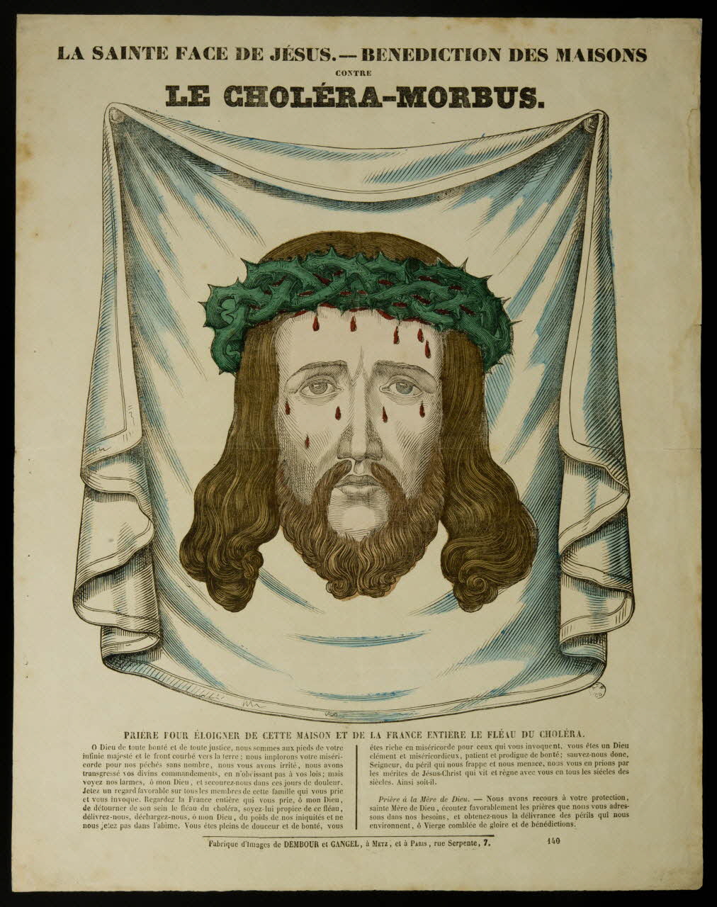 Dembour et Gangel estampe LE CHOLERA-MORBUS. Metz 1840-1852 1965.75.665 Photo