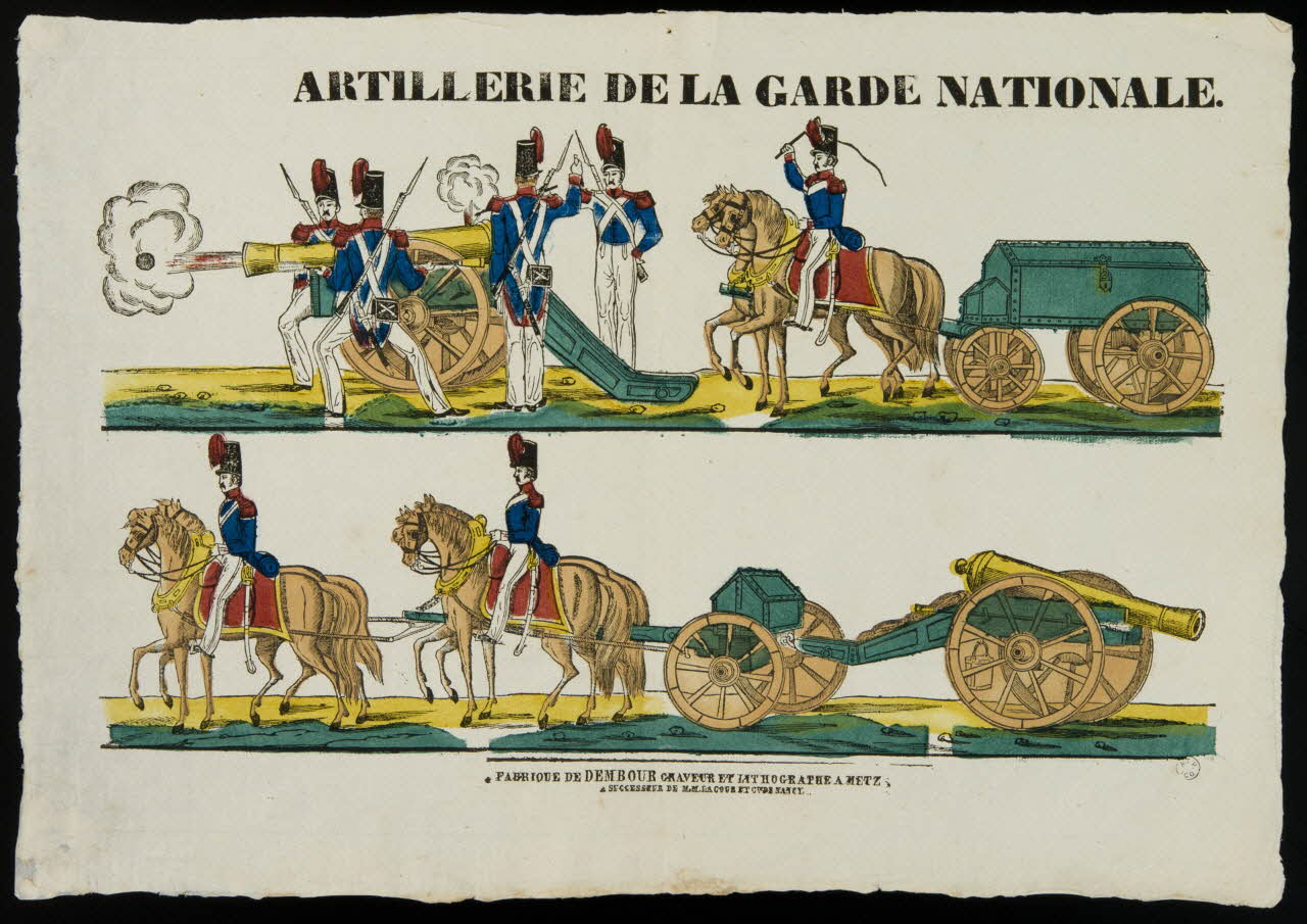 Adrien N. Dembour imagerie ancienne ARTILLERIE DE LA GARDE NATIONALE. Metz 1835-1840 1965.75.666 Photo