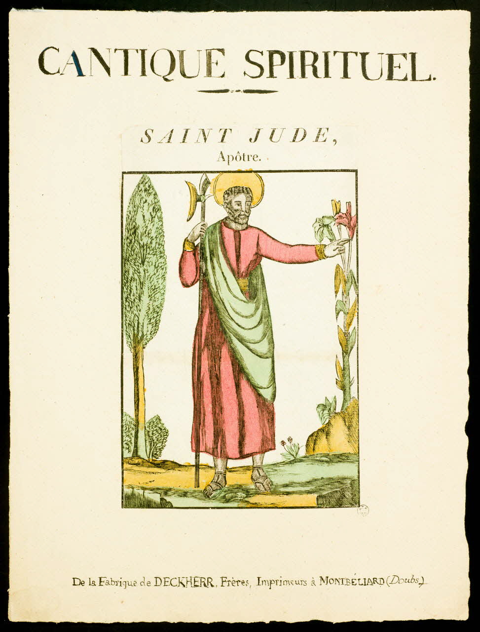 Deckherr Frères; imagerie ancienne SAINT JUDE,  Apôtre. Montbéliard 1814-1837 1965.75.702 Photo