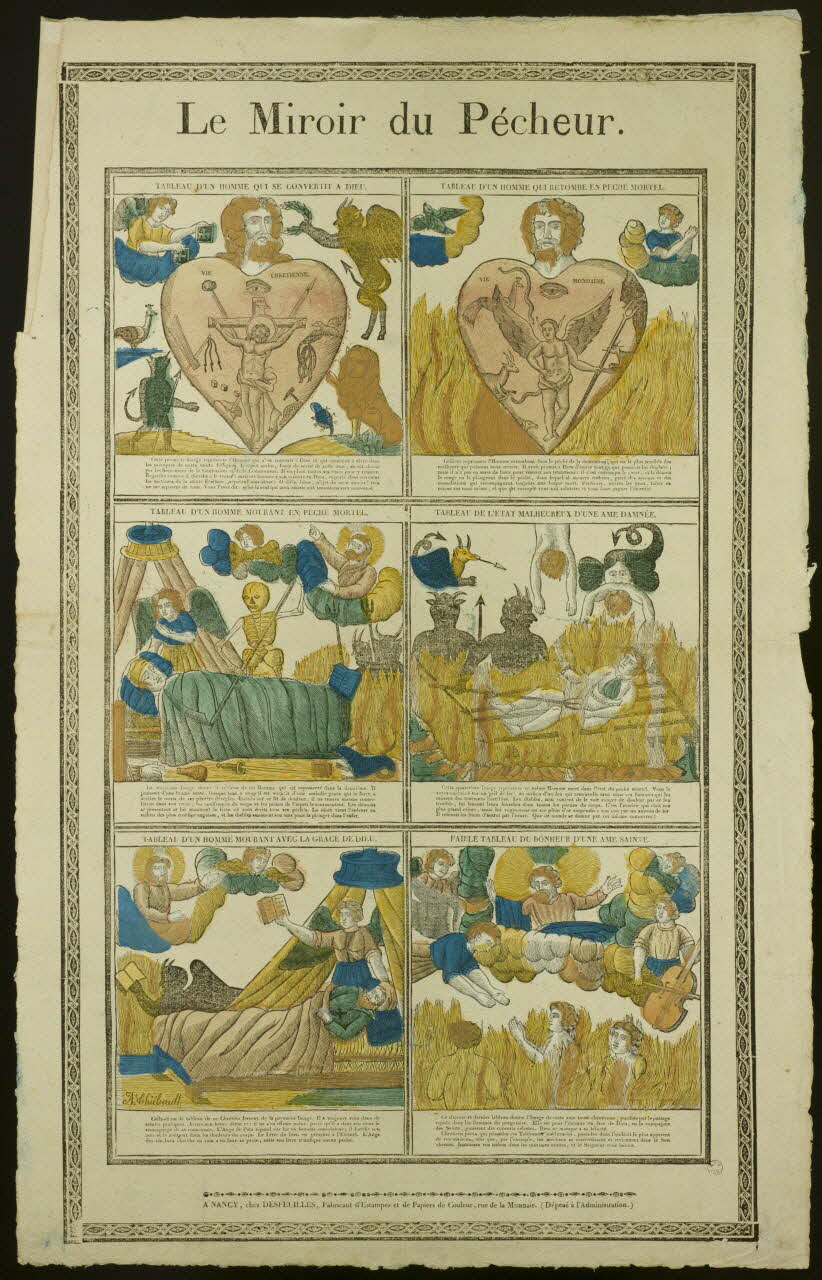 Antoine Thiébault ; François Desfeuilles imagerie ancienne Le Miroir du Pécheur. Nancy 1815-1828 1965.75.714 Photo