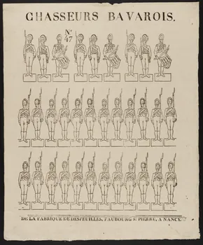 François Desfeuilles imagerie ancienne CHASSEURS BAVAROIS. Nancy 1828-1837 1965.75.717 Photo