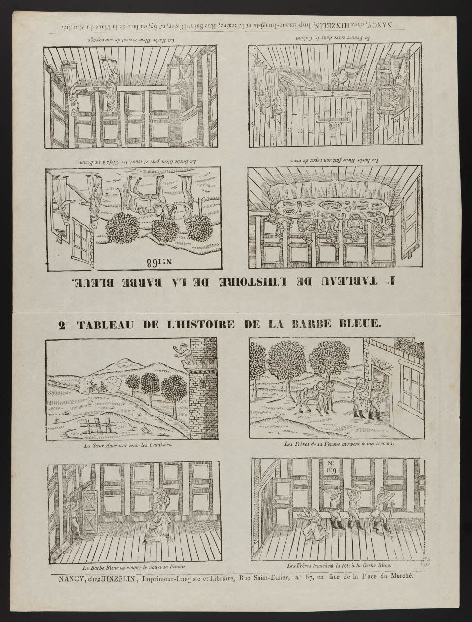 Hinzelin suite de scènes (4x2) 1er TABLEAU DE L'HISTOIRE DE LA BARBE BLEUE.  2e TABLEAU DE L'HISTOIRE DE LA BARBE BLEUE. Nancy 1837-1840 1965.75.723 Photo