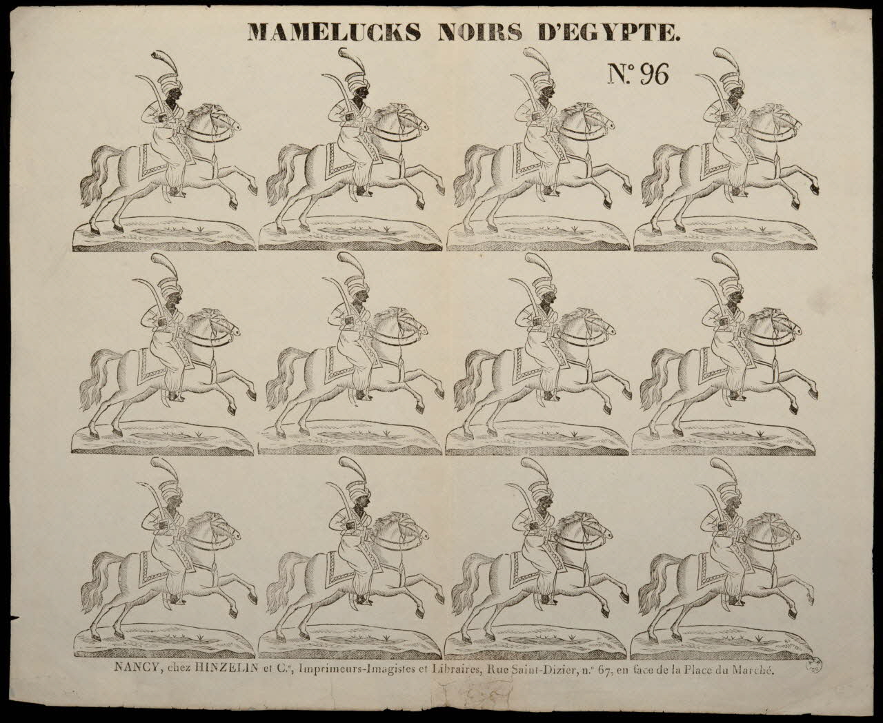 Hinzelin suite de figures (3x4) MAMELUCKS NOIRS D'EGYPTE. Nancy 1837-1840 1965.75.727 Photo