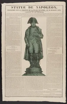 Jean-Baptiste Thiébault ; Lacour Jacques Stanislas Prosper Hubert (imprimeur, li imagerie ancienne STATUE DE NAPOLEON  INAUGUREE SUR LA COLONNE DE LA PLACE VENDOME, LE 28 JUILLET 1833 Nancy 1833-1836 1965.75.742 Photo